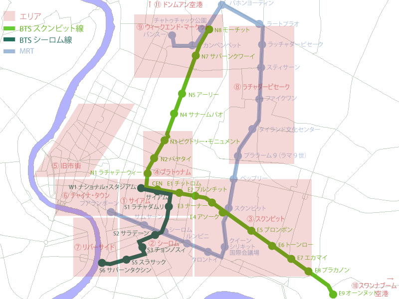 バンコク ＢＴＳ路線図